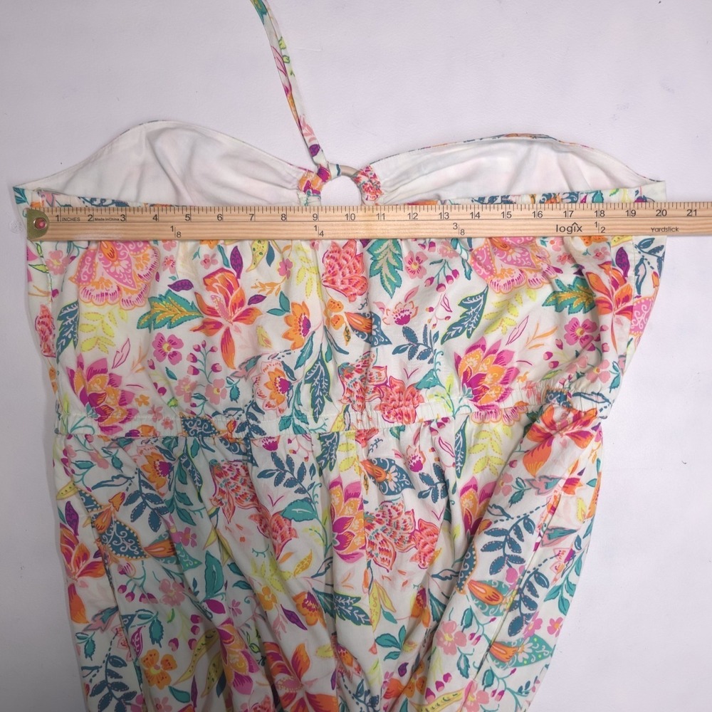 Old Navy XXL Floral Halter Neck Romper with Ring Detail Elastic Waist Multicolor - Picture 8 of 16